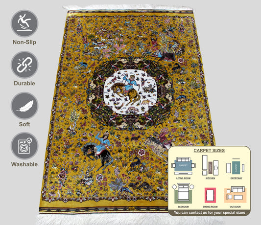 Qum Machine Made Silk Area Rug 150cm x 100cm