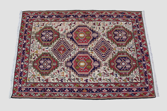 Kilim Soumak Silk Area Rug 140cm x 106cm